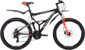Велосипед Stark Jumper 26.2 FS HD 18 (2018) Black red blue