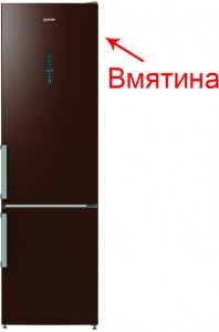 Холодильник с морозильной камерой Gorenje NRK6201MCH с дефектом