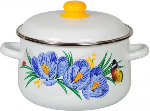Кастрюля СтальЭмаль Крокусы 1С46Я