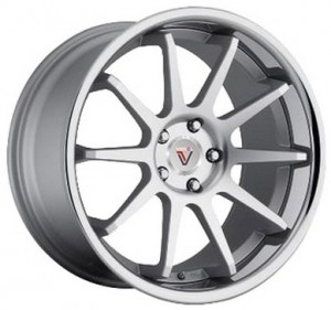 Кованый диск Vissol F-600 10.5x22/5x115 ET20 D71.6 Matte silver with machined face and chrome stainless steel