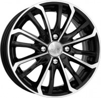 Литой диск КиК Рим 6.5x16/4x100 D67.1 ЕТ35 Алмаз черный