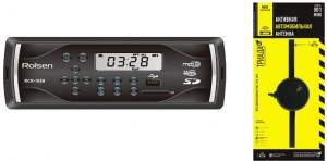 Автомагнитола Rolsen RCR-102B + Антенна Триада FM-001 мини