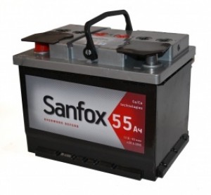 Аккумулятор для легкового автомобиля SanFox 55Ач АЗ Пр