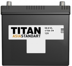 Аккумулятор для легкового автомобиля Titan Asia Standart 6СТ-50.0 VL 50Ач Об