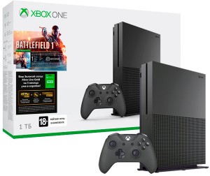 Приставка Microsoft Xbox One S 1 ТБ + Battlefield 1 + Xbox Live: карта подписки 3 месяца