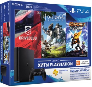 Приставка Sony PlayStation 4 Slim 500GB Black+Хиты PlayStation+PlayStation Plus 90 дней
