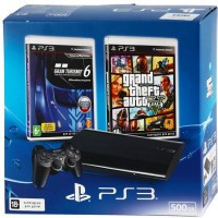 Приставка Sony Playstation 3 500GB + GTA V + Gran Turismo 6 (CECH-4308C)