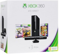 Приставка Microsoft Xbox 360E 4 ГБ Kinect bundle + Kinect Adventures + Kinect Sports + Forza Horizon