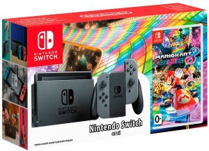 Портативная игровая приставка Nintendo Switch Grey + игра Mario Kart 8 Deluxe