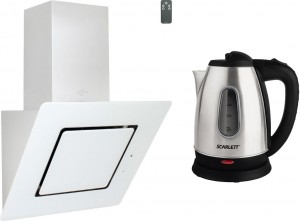 Вытяжка MBS Camellia 160 White + Электрический чайник Scarlett SC-EK21S20