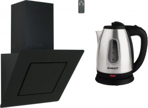 Вытяжка MBS Camellia 160 Black + Электрический чайник Scarlett SC-EK21S20