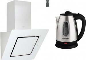 Вытяжка MBS Camellia 150 White + Электрический чайник Scarlett SC-EK21S20