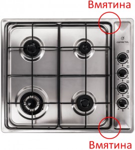 Варочная поверхность Greta CB 4 steel с дефектом