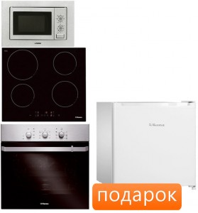Независимый комплект встраиваемой техники Hansa BOEI68162+BHI68300+AMM20BMXH + Холодильник FM 050.4
