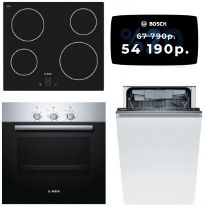 Независимый комплект встраиваемой техники Bosch PKE611D17E + HBN211E0J + Посудомоечная машина SPV47E80RU