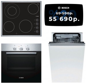 Независимый комплект встраиваемой техники Bosch PKF645CA1E + HBN211E4 + Посудомоечная машина SPV47E80RU