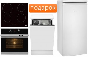 Независимый комплект встраиваемой техники Hansa BOEI 68403+BHI68300+ZIM476H + Холодильник FM 108.4