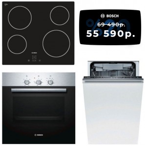 Независимый комплект встраиваемой техники Bosch PKE611D17E + HBN211E4 + Посудомоечная машина SPV47E80RU