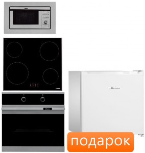 Независимый комплект встраиваемой техники Hansa BOEI62000015+BHCI63306+AMM20BEIH + Холодильник FM 050.4