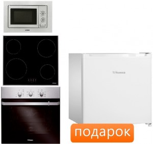 Независимый комплект встраиваемой техники Hansa BOEI68162+BHCI63306+AMM20BMXH + Холодильник FM 050.4
