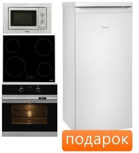 Независимый комплект встраиваемой техники Hansa BOEI 68403+BHCI63306+AMM20BMXH + Холодильник FM 108.4