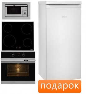 Независимый комплект встраиваемой техники Hansa BOEI 68403+BHCI63306+AMM20BEIH + Холодильник FM 108.4