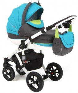 Универсальная коляска Adamex Avila 2 в 1 Grey blue green 16P