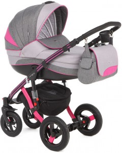 Универсальная коляска Adamex Aspena Grand Collection 3 в 1 Grey pink black
