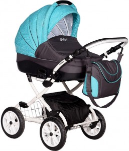 Универсальная коляска Indigo Color Plus 12 2 в 1 45 Graphite turquoise