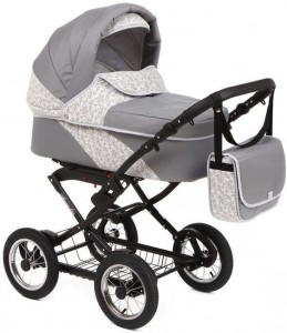Универсальная коляска Slaro Anna Lux Dark grey light grey flowers