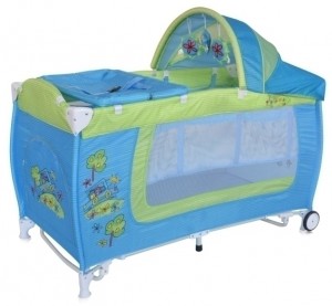Манеж-кровать Lorelli Danny 2 Car Blue green