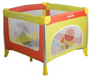 Манеж Bambini Caribu Львенок и черепаха Yellow red