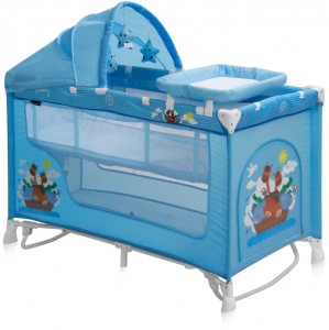 Манеж-кровать Lorelli Nanny 2 plus rocker Blue Adventure