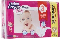 Одноразовые подгузники Helen Harper Baby Midi 4-9 кг 70 шт