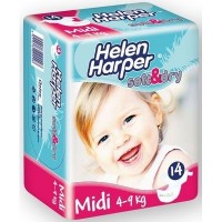 Одноразовые подгузники Helen Harper 23837 Babydiaper Soft & Dry midi 4-9 кг 14 шт