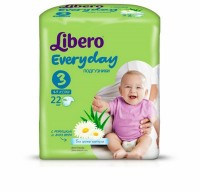 Одноразовые подгузники Libero Everyday Natural с ромашкой Maxi 4-9кг 22шт