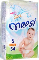 Одноразовые подгузники Mepsi S 4-9 кг 54 шт