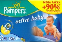 Одноразовые подгузники Pampers Active baby Midi 4-9 кг 186 шт
