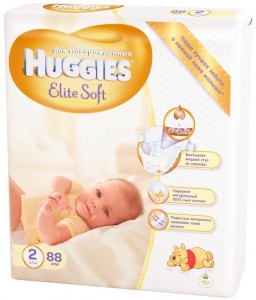 Одноразовые подгузники Huggies Elite Soft Mega 2 88шт