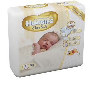 Одноразовые подгузники Huggies Elite Soft размер 1 - 5 кг 84 шт.