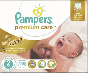 Одноразовые подгузники Pampers Premium Care 2 3-6 кг 148 шт