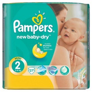 Одноразовые подгузники Pampers New Baby-Dry 3-6 кг 27 шт. 1636