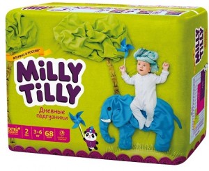 Одноразовые подгузники Milly Tilly 3-6 кг 68 шт