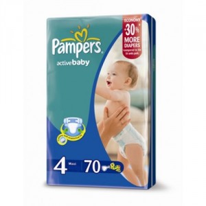 Одноразовые подгузники Pampers Active baby Maxi 7-14 кг 70 шт