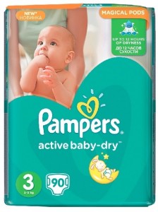 Одноразовые подгузники Pampers Active Baby-Dry 5-9 кг 90 шт