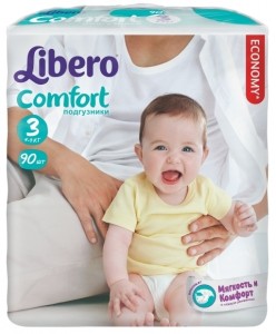 Одноразовые подгузники Libero Comfort 4-9 кг 90 шт