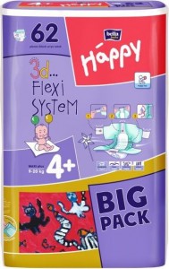Одноразовые подгузники Bella Happy Maxi Plus 9-20 кг 62 шт