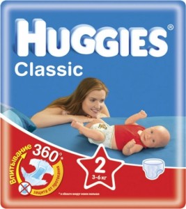 Одноразовые подгузники Huggies Classic Small Pack 3-6 кг 18 шт
