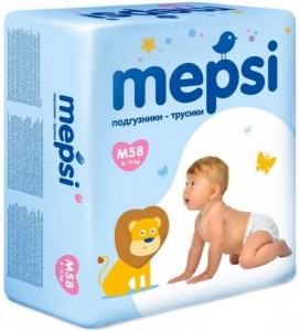 Одноразовые трусики-подгузники Mepsi M 6-11 кг 58 шт