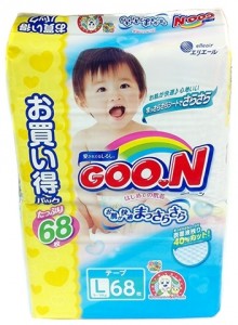 Одноразовые трусики-подгузники Goon 9-14 кг L 68 шт